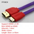 Mini HDMI to HDMI cable  Flexible Flat 